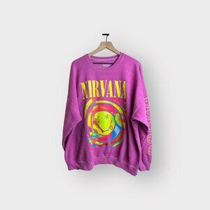 Nirvana Graphic Vintage Style Sweatshirt - Pink